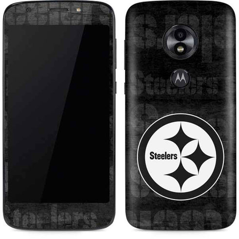 NFL Pittsburgh Steelers Black & White Moto E5 Play Skin